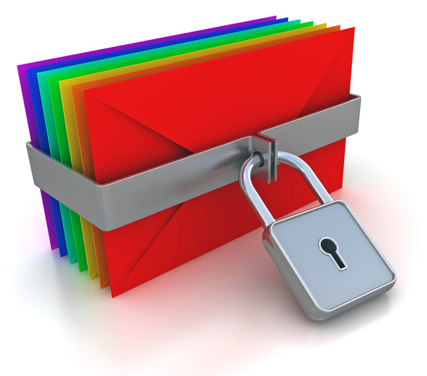 Colorful mail and lock - Photo, Image
