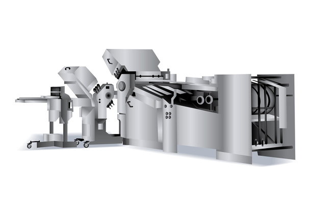 Folding-machine for bindery - Vector, Image