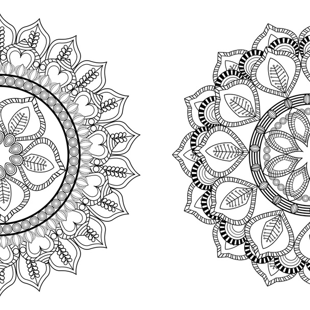 Icono de Mandale blanco y negro. Diseño bohemio. Gráfico vectorial
 - Vector, imagen