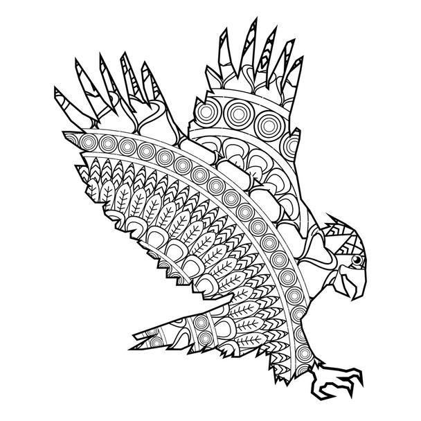 eagle icon coloring animal - Vector, Image