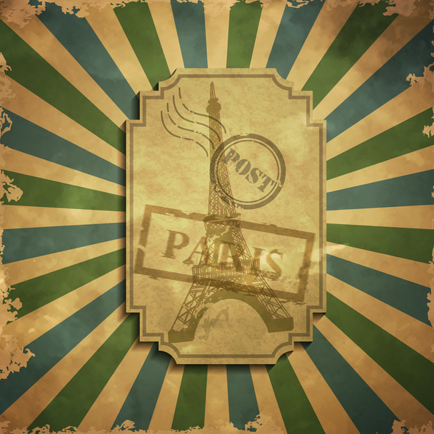Párizs, vintage stílusú plakát - Vektor, kép