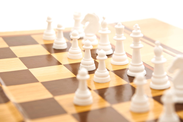 white chess figures on board - Fotoğraf, Görsel