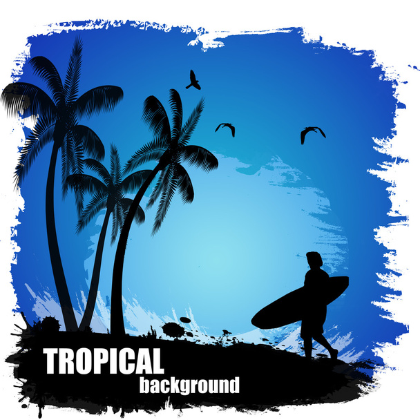 Hermoso fondo tropical
 - Vector, imagen