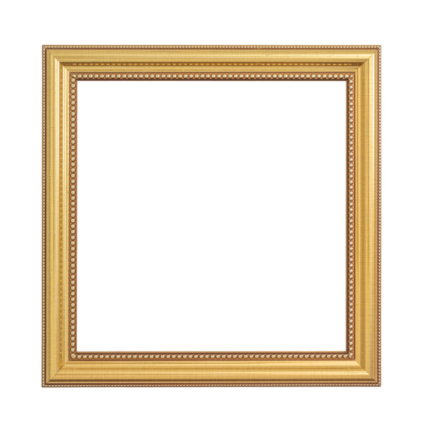 Marco dorado antiguo aislado en blanco
  - Foto, Imagen