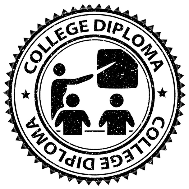 Főiskolai Diploma képviseli bélyegző tanúsítványokat és nevelés - Fotó, kép