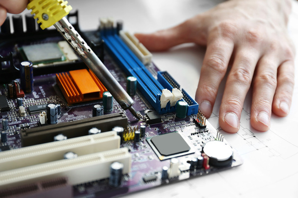 Man repair computer  - Fotó, kép