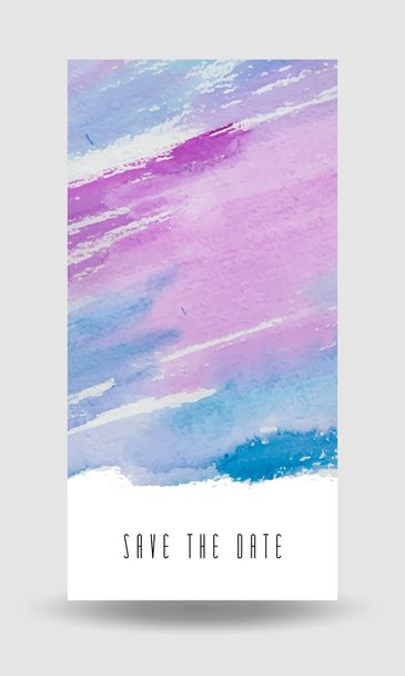 Save the date watercolor card's cover design. - Vector, Imagen