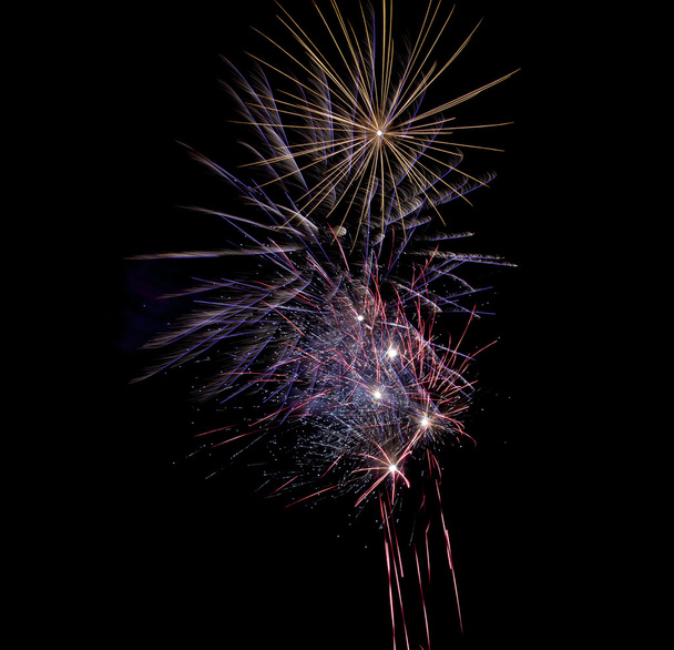 fireworks on black background - Фото, зображення