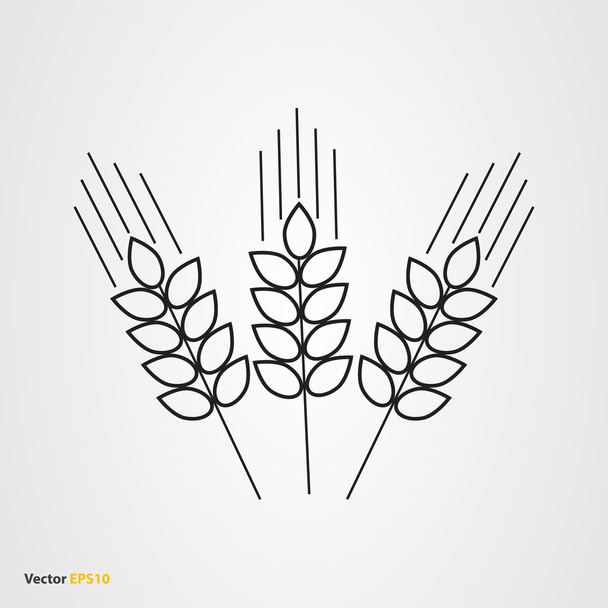 ícone de espigas de trigo
  - Vetor, Imagem