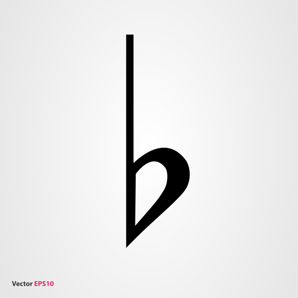Musical symbol flat - Vector, Image