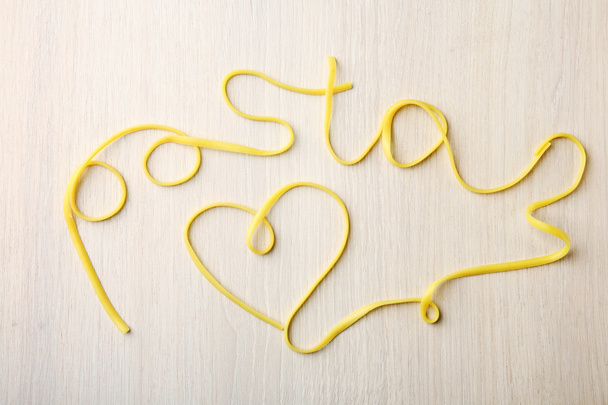 Word PASTA made of cooked spaghetti - Φωτογραφία, εικόνα