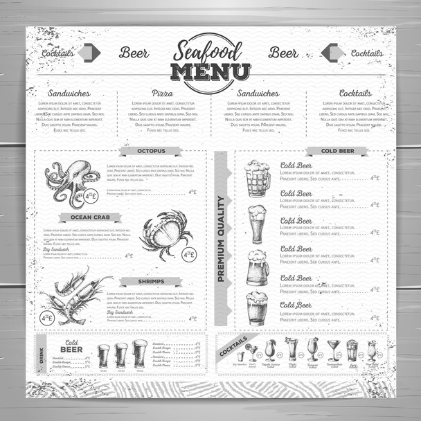 Vintage pivní menu design.  - Vektor, obrázek