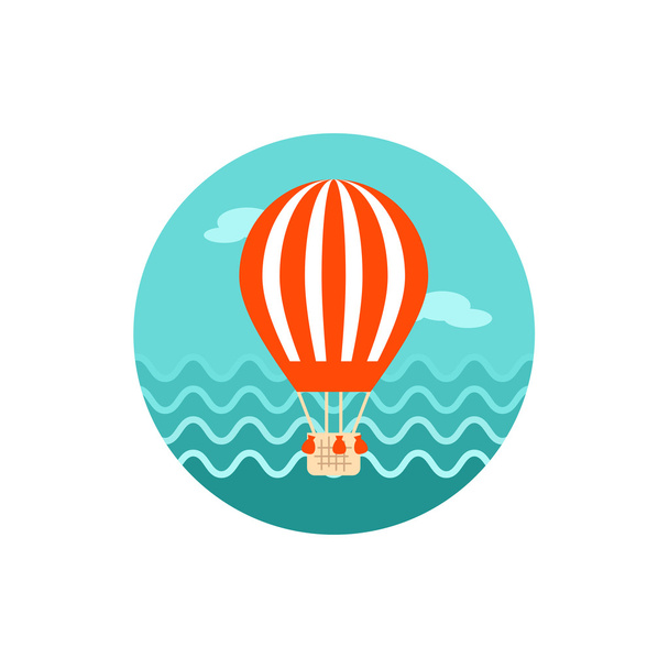 Hot Air Balloon icon. Summer. Vacation - Vector, afbeelding