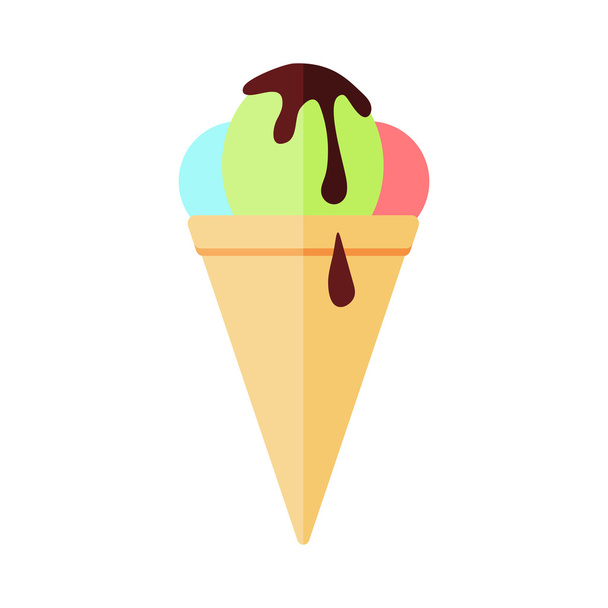 ice cream cup flat icon - Vector, Image