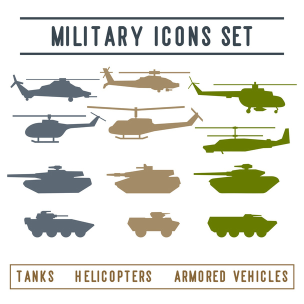 Verzameling van vector ontwerp van militaire tanks 4 - Vector, afbeelding