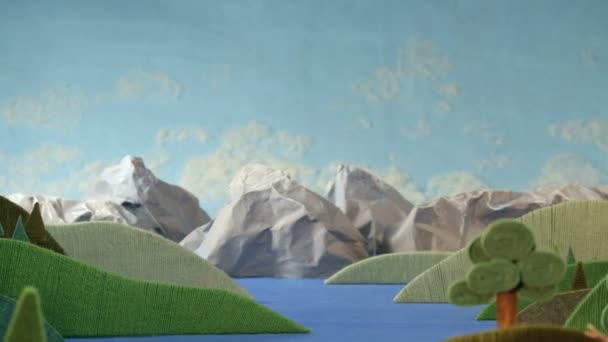 Alpine landscape made of wool - Footage, Video