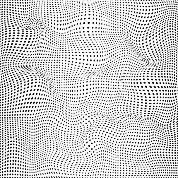 Vektoros illusztráció elszigetelt fehér background 3d stílusú fekete pöttyökkel. Texturált geometriai modern sablon, fekete-fehér kör pontok technológia digitális kártya, minta - Vektor, kép