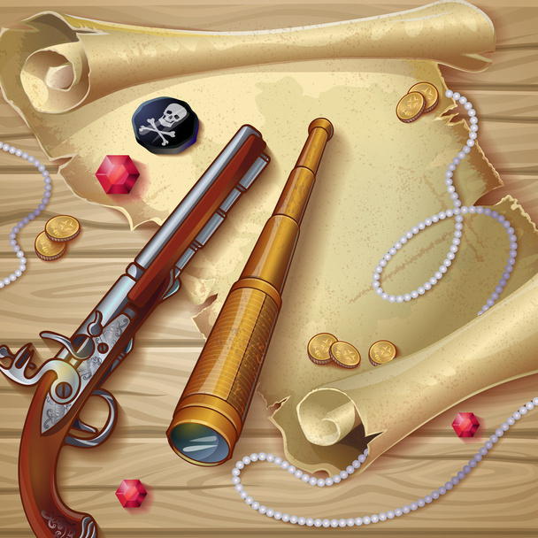 Pirate Accessories Composition - Vetor, Imagem