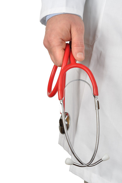 Doktor kırmızı stetoskop ile - Fotoğraf, Görsel
