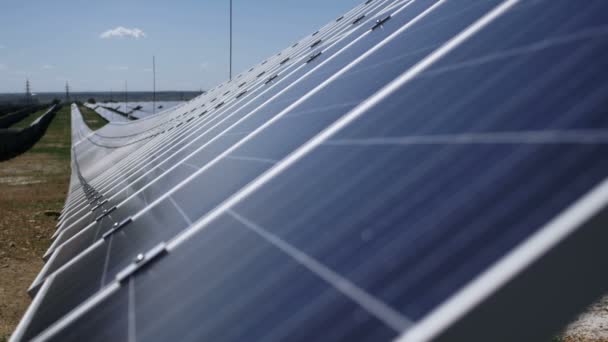 Solar power plant. solar panels - Felvétel, videó