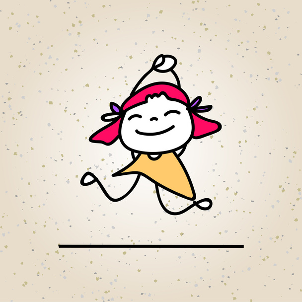happy girl jumping - Vector, Image