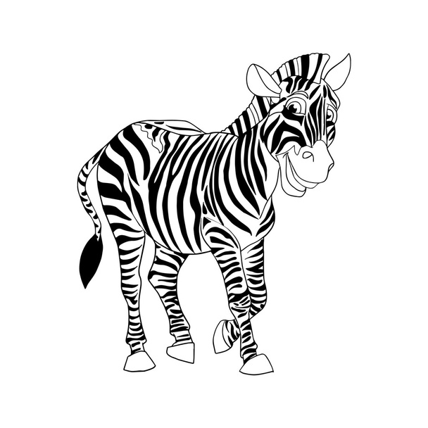 Aranyos zebra. Zebra rajzfilmfigura. Zebra mosoly. Zebra illusztráció. Zebra karakter, zebra állat/Zebra rajzfilm. Zebra illusztráció. - Fotó, kép