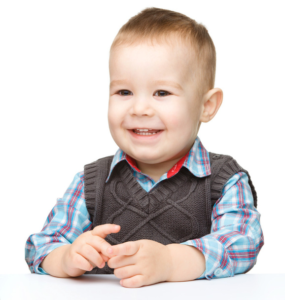 Portrait of a cute cheerful little boy - Fotó, kép