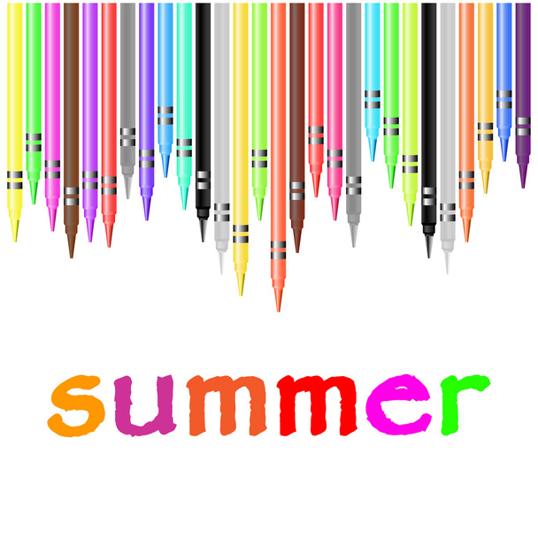 cartel del despertar, pintado con lápices de colores pastel
 - Vector, Imagen