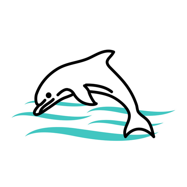 vector of dolphin on white - Vector, Image