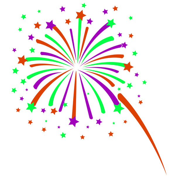 tűzijáték boldog új évet a vektorgrafikus - Vektor, kép