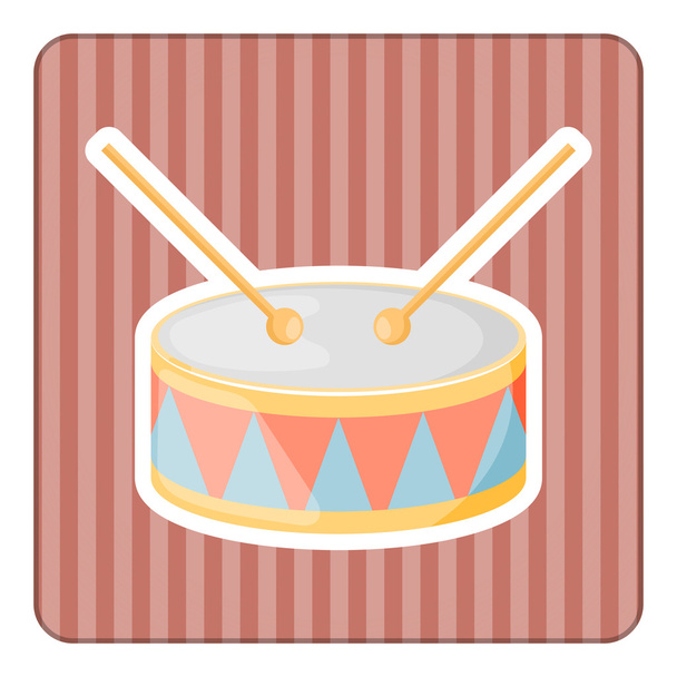 Красочная икона барабана
 - Вектор,изображение
