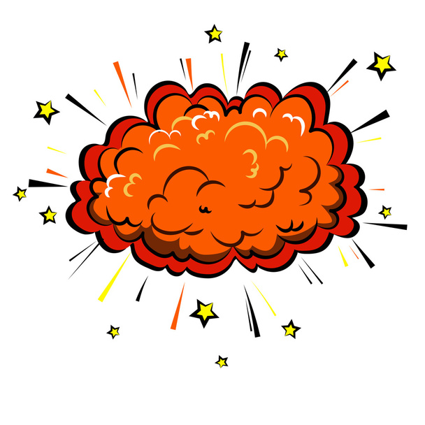 Boom wolk van komische illustratie, Pop-Art stijl. Vector - Vector, afbeelding