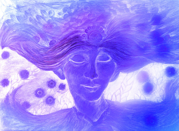 zacht lila wind fairy elven man, illustratie - Foto, afbeelding