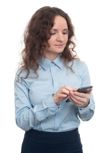 business Woman using a mobile phone. isolated - Valokuva, kuva