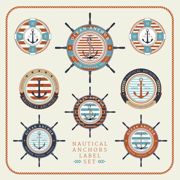 Nautical anchors label  set 03 - Vector, Image