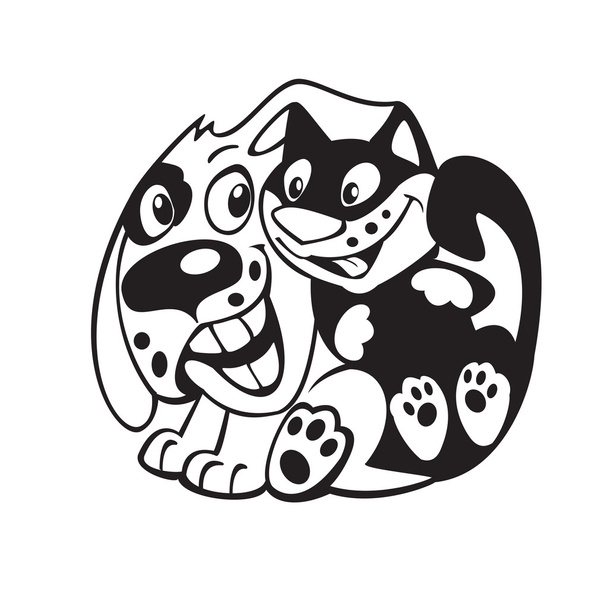 Dog and cat friendship - Vector, Image