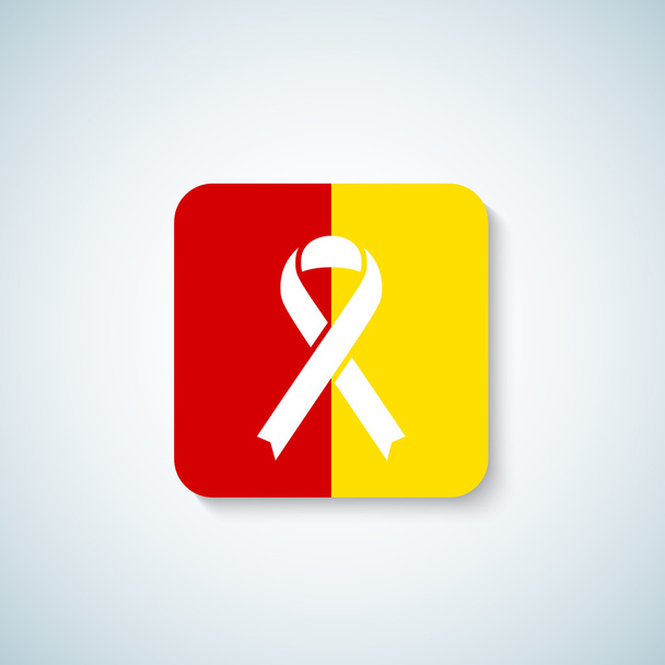 Hepatitis Day Ribbon Vector Icon, Sticker or Badge with Soft Shadow. - Vector, Image