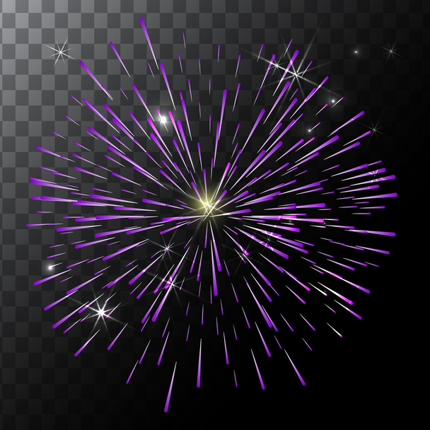 Vektor elszigetelt színes tűzijáték egy átlátszó háttérrel. - Vektor, kép