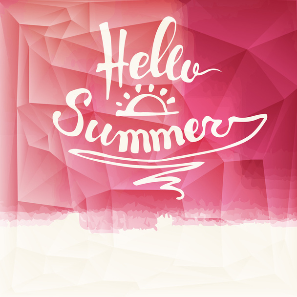 Watercolor watermelons and lettering hello summer - Vektor, kép