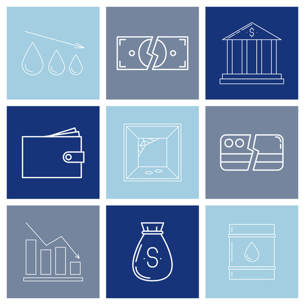 Set di icone di crisi economica
 - Vettoriali, immagini