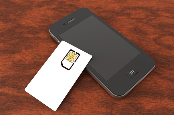 Cartão SIM e telemóvel
 - Foto, Imagem