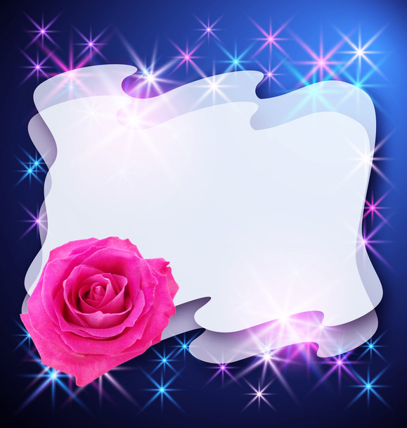 Glowing background with rose - Фото, изображение