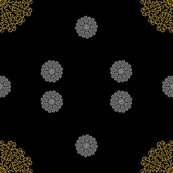 Golden vintage decor seamless pattern - Вектор,изображение