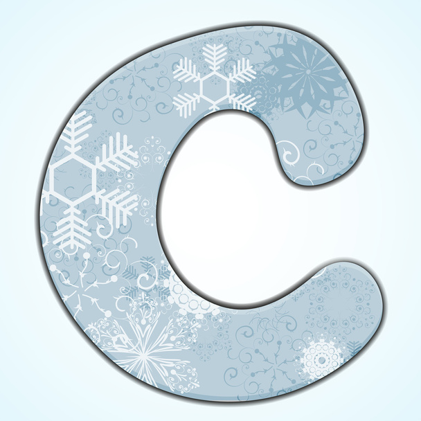 Lettera C di Natale vettoriale su sfondo blu. Eps 10
 - Vettoriali, immagini