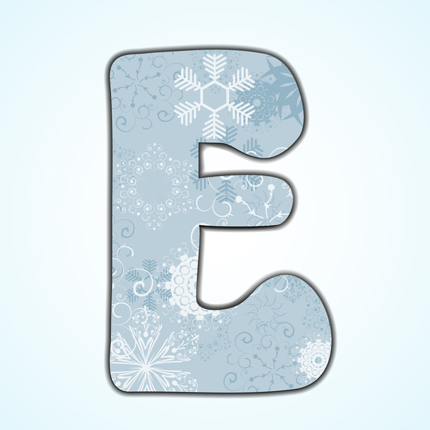 διανυσματικά Χριστούγεννα γράμμα e σε μπλε φόντο. EPS 10 - Διάνυσμα, εικόνα