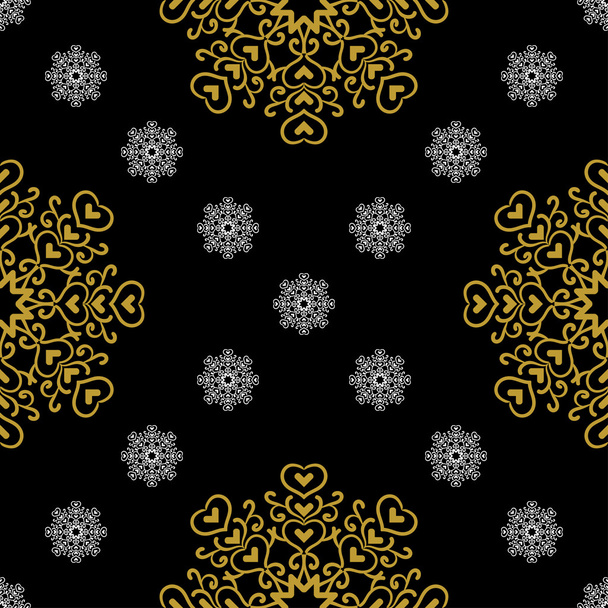 Golden vintage decor seamless pattern - Vector, afbeelding