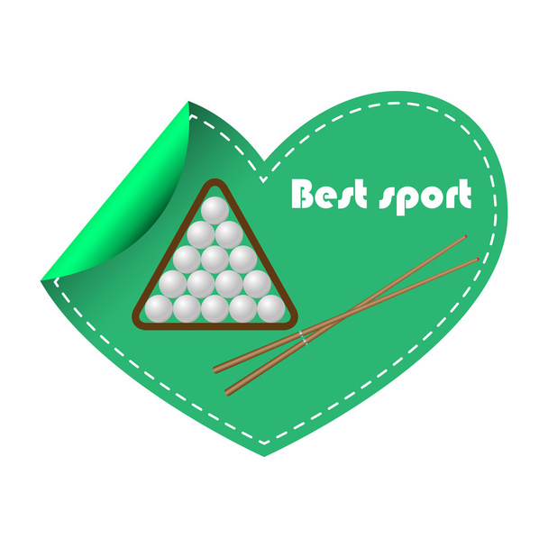 Billiard ball and heart - Vector, Image