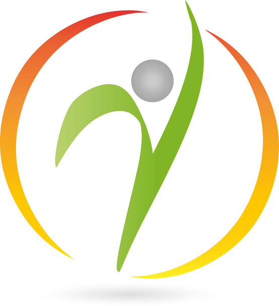 Λογότυπο, Mensch, Fitness, Physiotherapie πρακτικού - Διάνυσμα, εικόνα