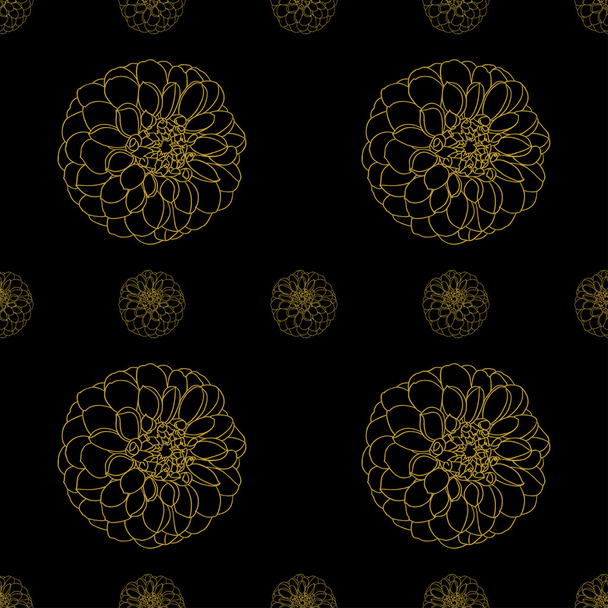 Golden peony decor seamless pattern - Vektor, obrázek