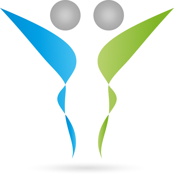 Λογότυπο, 3d, άνθρωποι, Zwei άτομα, Paar - Διάνυσμα, εικόνα